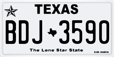 TX license plate BDJ3590
