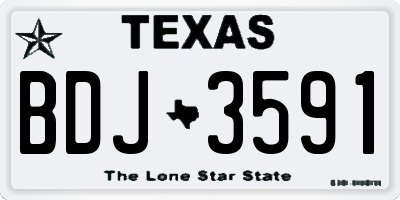 TX license plate BDJ3591