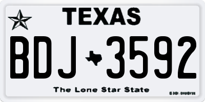 TX license plate BDJ3592