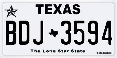 TX license plate BDJ3594