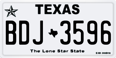 TX license plate BDJ3596