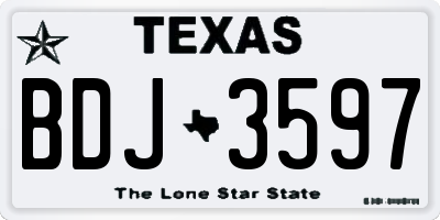 TX license plate BDJ3597
