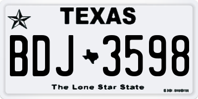 TX license plate BDJ3598