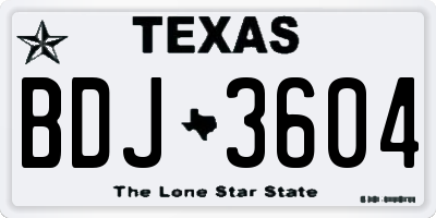 TX license plate BDJ3604