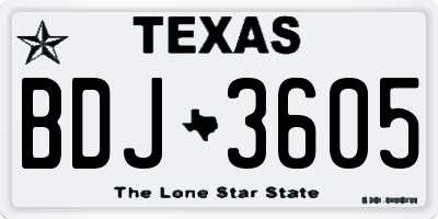TX license plate BDJ3605