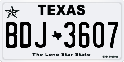 TX license plate BDJ3607