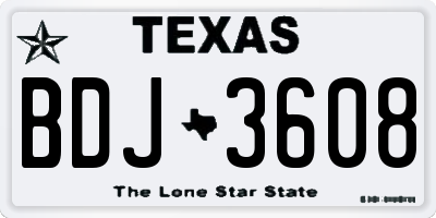 TX license plate BDJ3608
