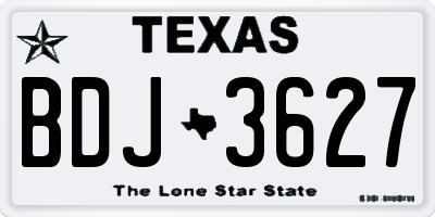 TX license plate BDJ3627