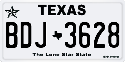 TX license plate BDJ3628