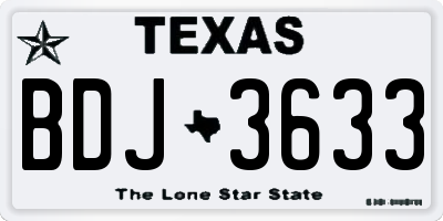 TX license plate BDJ3633