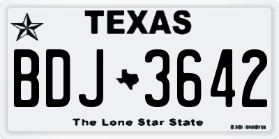 TX license plate BDJ3642