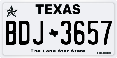 TX license plate BDJ3657