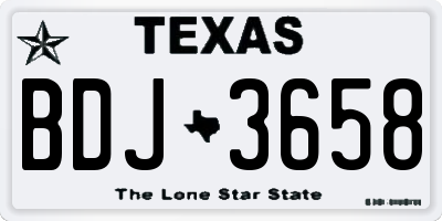 TX license plate BDJ3658