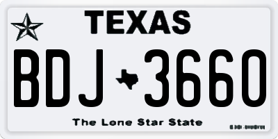 TX license plate BDJ3660