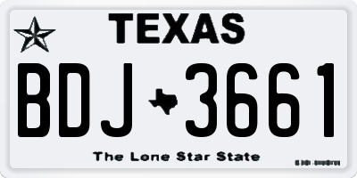 TX license plate BDJ3661