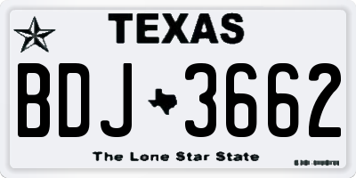 TX license plate BDJ3662