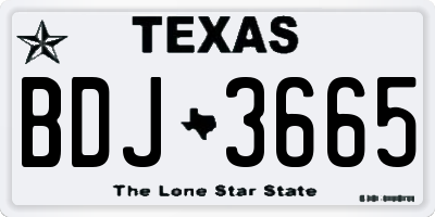 TX license plate BDJ3665