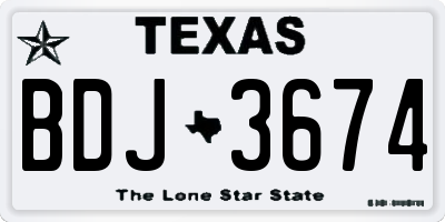 TX license plate BDJ3674
