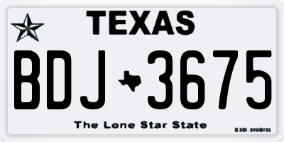 TX license plate BDJ3675