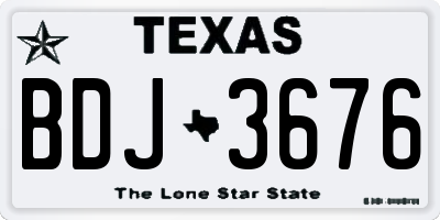 TX license plate BDJ3676