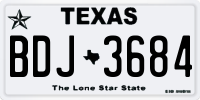 TX license plate BDJ3684