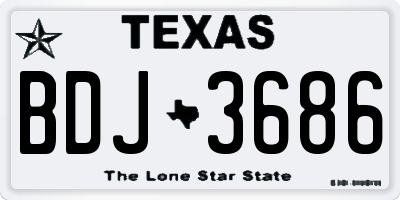 TX license plate BDJ3686