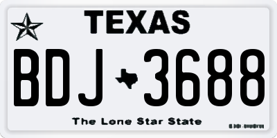 TX license plate BDJ3688