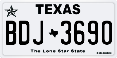 TX license plate BDJ3690