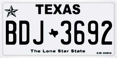 TX license plate BDJ3692