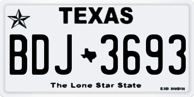 TX license plate BDJ3693