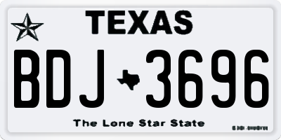 TX license plate BDJ3696