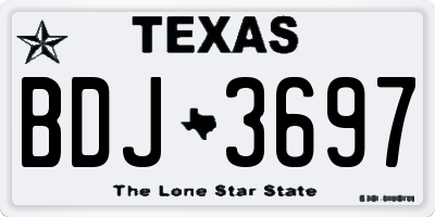 TX license plate BDJ3697