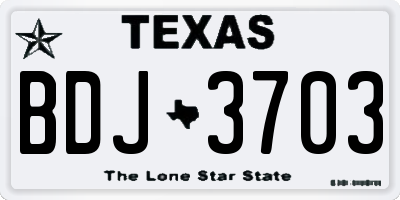 TX license plate BDJ3703