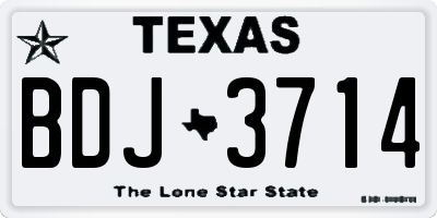 TX license plate BDJ3714