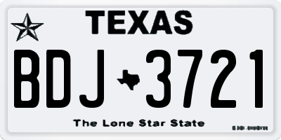 TX license plate BDJ3721