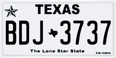 TX license plate BDJ3737
