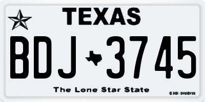 TX license plate BDJ3745