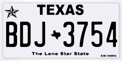 TX license plate BDJ3754