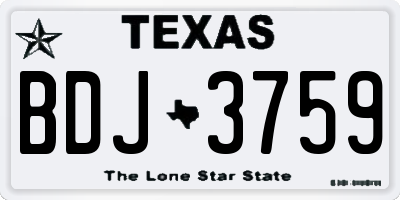 TX license plate BDJ3759