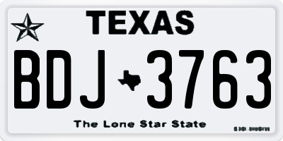 TX license plate BDJ3763