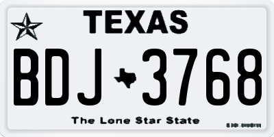 TX license plate BDJ3768