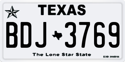 TX license plate BDJ3769
