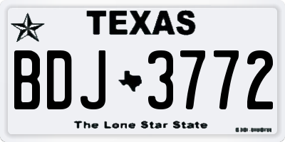 TX license plate BDJ3772