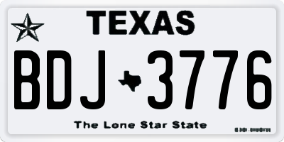 TX license plate BDJ3776