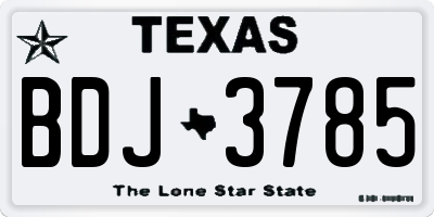 TX license plate BDJ3785