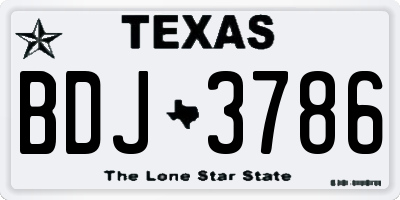 TX license plate BDJ3786