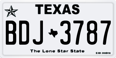 TX license plate BDJ3787