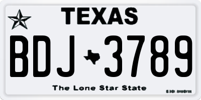TX license plate BDJ3789