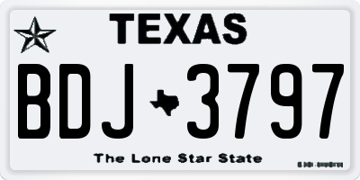 TX license plate BDJ3797