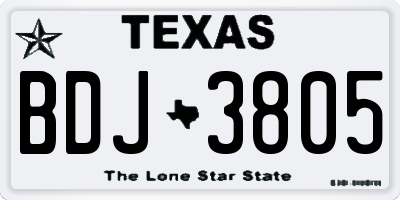 TX license plate BDJ3805